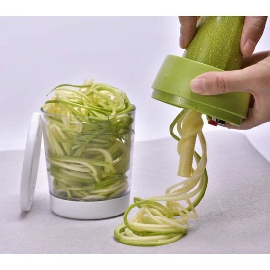 Spiraliseur Manuel Légumes En Acier Inox - Pour Pommes De Terre, Carottes, Concombres - Dimensions 10.8x4.3cm