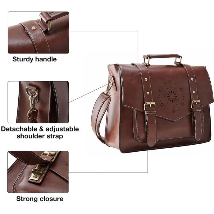 Ecosusi sac cartable vintage pour femme clearance