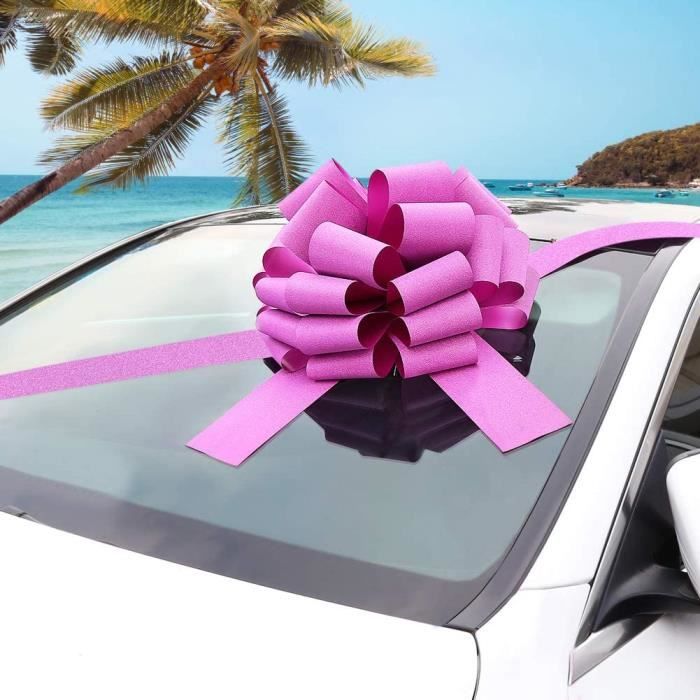 Lot De 10 Nœuds De Décoration Pour Voiture - Satin Blanc Et Coloré - Pour Mariage, Anniversaire Ou Cadeau