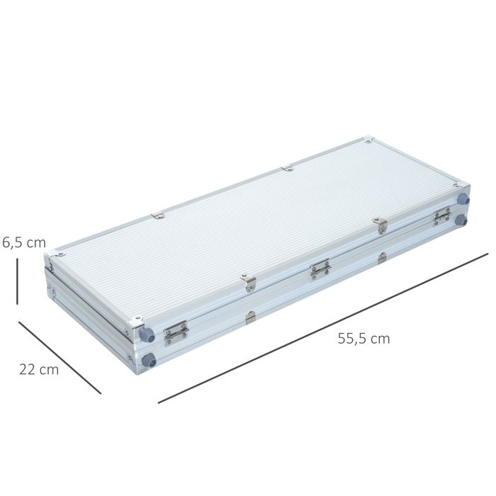 Mallette professionnelle de poker 500 jetons 2 jeux de cartes 5 dés bouton dealer 2 clés alu - Poker