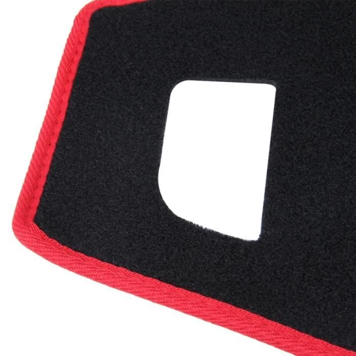 Tapis de tableau de bord rouge et noir protège pour voiture