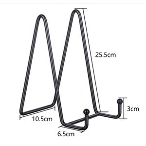 Lot de 10 supports d'assiettes en fer noir de 102 cm support
