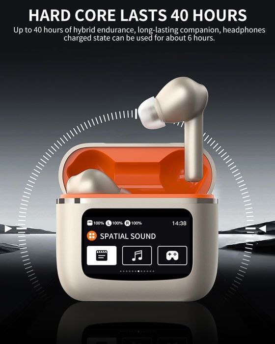 Casque Bluetooth 5.3 Guess Gcube - Marron - Modèle BR0808 - Neuf