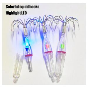 Appât de Calmar Souple, Leurre de Pêche en Gel de Silice Attrayant Réutilisable pour la Pêche Orange, Noir, Nuit-Lumineux, Jaune et Rouge