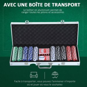 Jeu De Poker 1000 Jetons Aluminium – Coffret 6,5 Kg, Mallette Incluse, Multicolore