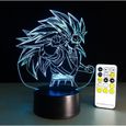 Cadeau pour les enfants 3D dragon ball shape lumière de nuit télécommande 7 couleurs changer lampe de table acrylique DH3482-0