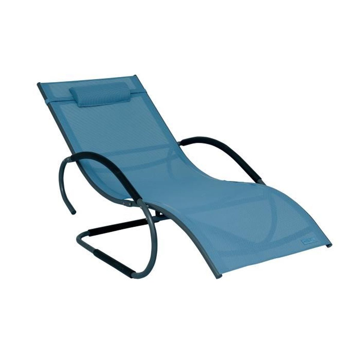 Luxus Xxl Chaise Longue De Jardin Avec Accoudoirs Transat Avec Cadre En Aluminium Et Effet Bascule Bleu Achat Vente Chaise Longue Luxus Xxl Chaise Longue Bleu Cdiscount