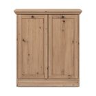 CALICOSY - Buffet 2 portes et 2 tablettes avec poignées boutons en métal L80 cm - TIMBER - Chêne