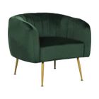 HABITAT ET JARDIN Fauteuil en velours "Diana" - 1 place - Vert