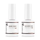 Nicedeco 15ML Vernis Semi Permanent Base et Top Coat, Sans HEMA Vernis à Ongles Gel Polish Soak Off UV LED Brillant Longue Durée