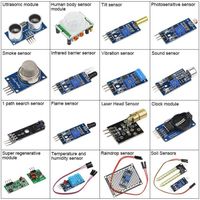 Kit de 16-en-1 Module Capteur pour Raspberry Pi 3 modèles B/2, Composants Electroniques Sensors Accessoire Education pour Raspberry 