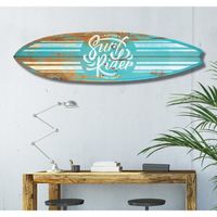 HXA DECO - Planche de Surf Décorative,Multi choix,Décoration Murale,Impression sur Alu Dibond, Surf Blue California, 145x40 cm