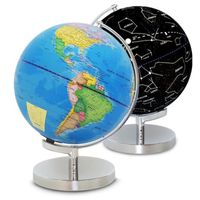 TD®  Globe terrestre lumineux LED écologique vision satellite interactif  rotatif décoration intérieur autonome densité population