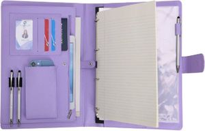 ATTACHÉ-CASE A4 PU Cuir Porte Document Classeur Anneaux Planche