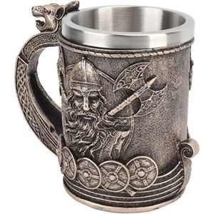 Verre à bière - Cidre Mug Viking, Tasse À Bière En Acier Inoxydable Gran