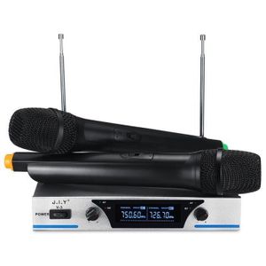 MICROPHONE - ACCESSOIRE 2PCS Microphone Sans fil VHF Micro Système Profess