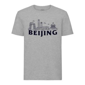 T-SHIRT T-shirt Homme Col Rond Gris Beijing Minimalist Pék