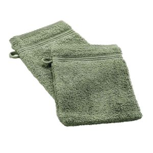 Lot De 2 Gants De Toilette - Vert, Linge De Lit & Déco