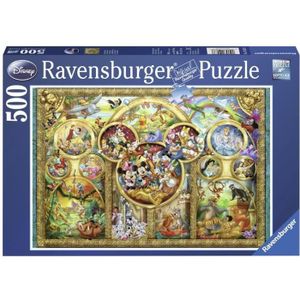 PUZZLE Puzzle 500 pièces - Famille Disney - Ravensburger - Jaune Marron Rouge - A partir de 7 ans