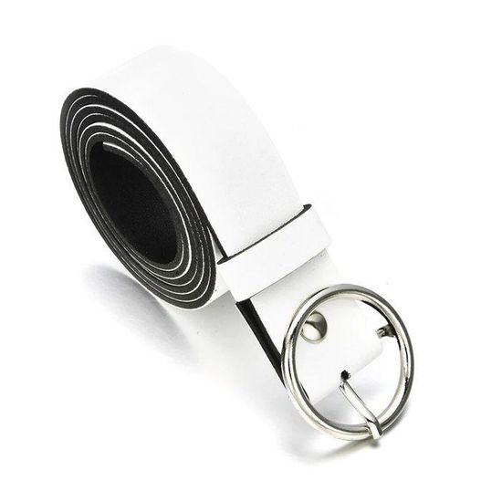 Sangle De Ceinture En Cuir Véritable Unisexe - Remplacement Sans Boucle, Couleur Orange, Taille 110 Cm