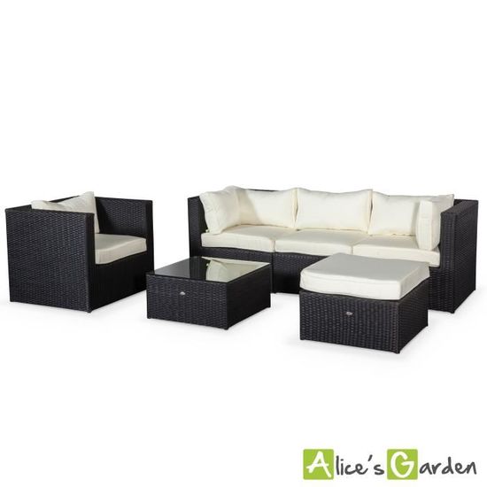 Salon De Jardin Resine Tressee 5 Places Benito Achat Vente