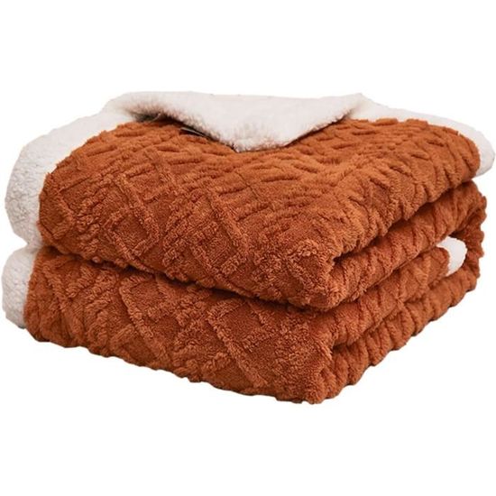 Sherpa Canape Couverture Polaire 180x240cm, Épaisse Warm Plaid Blanket Briebe Coral 86585491