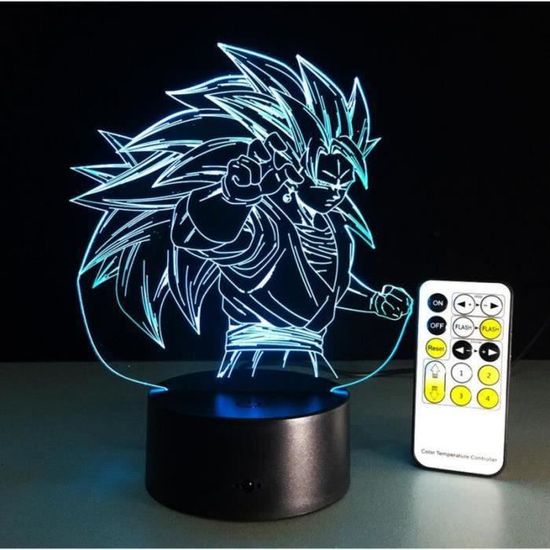 Cadeau pour les enfants 3D dragon ball shape lumière de nuit télécommande 7 couleurs changer lampe de table acrylique DH3482