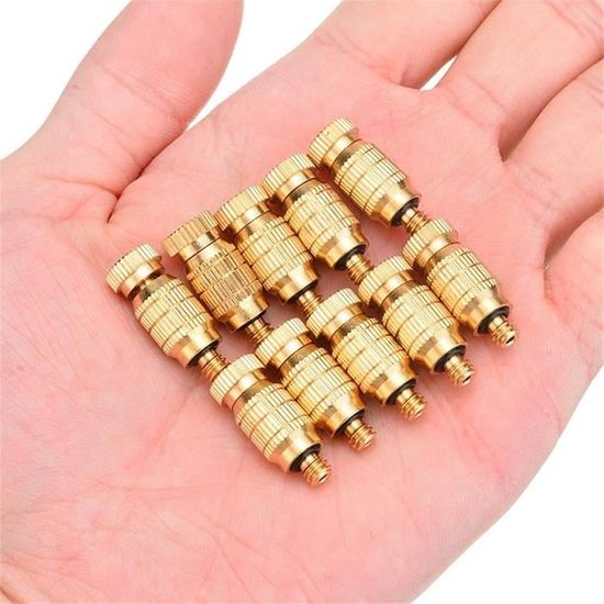 20 Buses Brumisation Laiton Haute Pression 0.1-0.8mm - Buse Système Refroidissement Extérieur Jardin Patio, Anti-Goutte & Durable