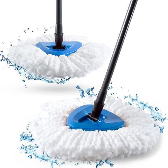 6 Têtes De Rechange Microfibre Pour Serpillère Vileda Turbo - Compatible O-Cedar, Forme Triangulaire, Lavable - 2