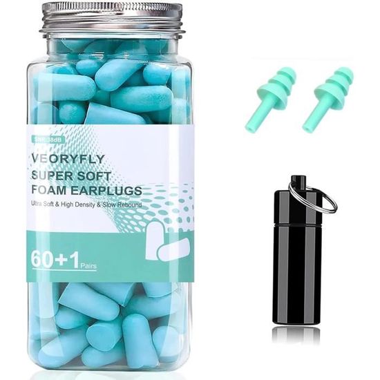 50 Pair Bouchon D'oreille Pour Dormir,bouchon Oreilles Bruit Snr 38 Db,réutilisables Boule Quies En Éponge Souple, Bouchons Doreilles Anti Bruit Pour Dormir, Ronfler, Travailler