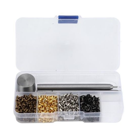 sourcing map 100pcs M2x2mm métal plaqué laiton doré Rivets