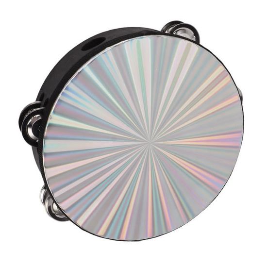 Tambourin Demi-Lune Double Rangée - Instrument Percussion Main Pour Fêtes Et Célébrations