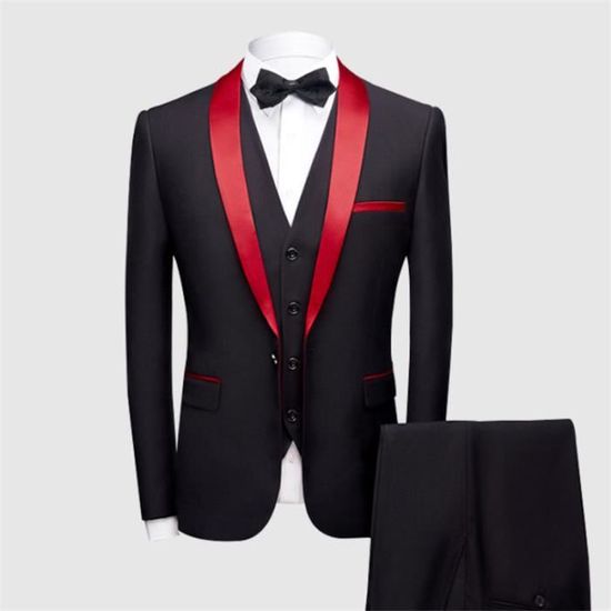 Suit homme Robe de soiree Costume deux pieces XY Rouge Cdiscount Pret a Porter