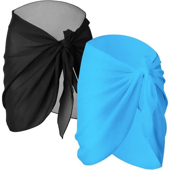 Pareo Femme Plage, Mousseline Wrap De Plage, Sarong Paréo Cache-Maillot Couverture De Bikini Jupes Wrap Beachwear Semi Transparent Pour Maillot De Bain Pour Femme Fille Vacances Plage Ete, 180x50cm