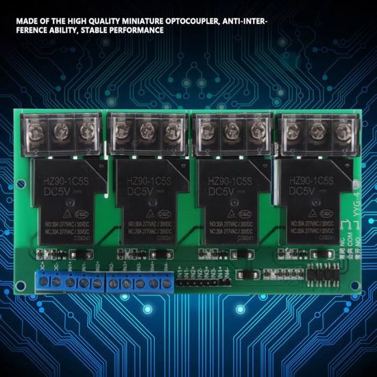 Module Relais 30A Avec Optocoupleur - Déclenchement Haut/bas Niveau - 5V/12V/24V - YYG-2