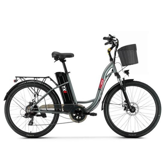 Velo electrique TX NE 10 Moteur 250W Autonomie jusqu a 60Km Roues Kenda 26 Shimano 6V Freins disques AV AR Cdiscount Sport