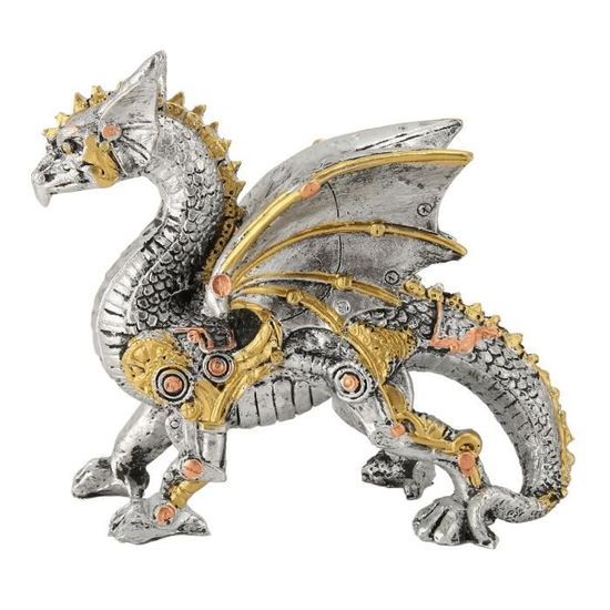 YUM décor de dragon en résine steampunk Sculpture de dragon steampunk