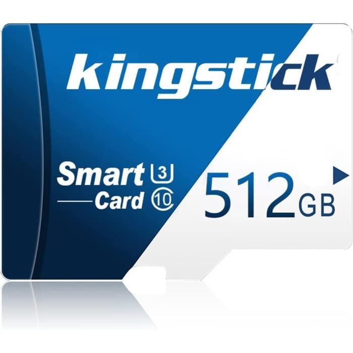 Carte mémoire Micro SD 512 Go Carte TF Micro SD 512 Go Haute Vitesse 10 Niveaux avec Adaptateur