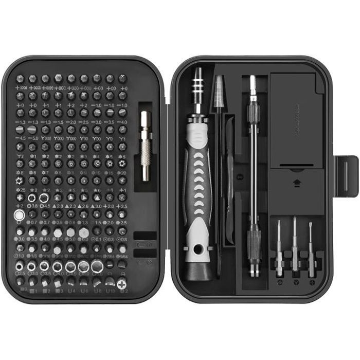 Kit Tournevis de Précision Magnétique 130 in 1, Pour Ordinateur/Laptop/Lunettes/Smartphone/Appareils électroménagers/petites machine