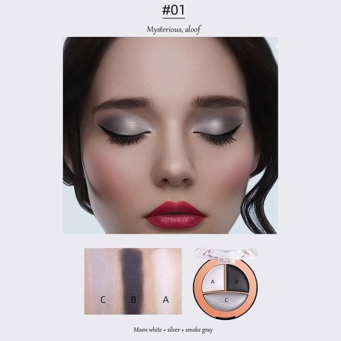 OMBREAPAUPIERE Maquillage couleur 3 couleurs High Pearl Light Baking Powder Eye Shadow ZHL90926524A _zi10612