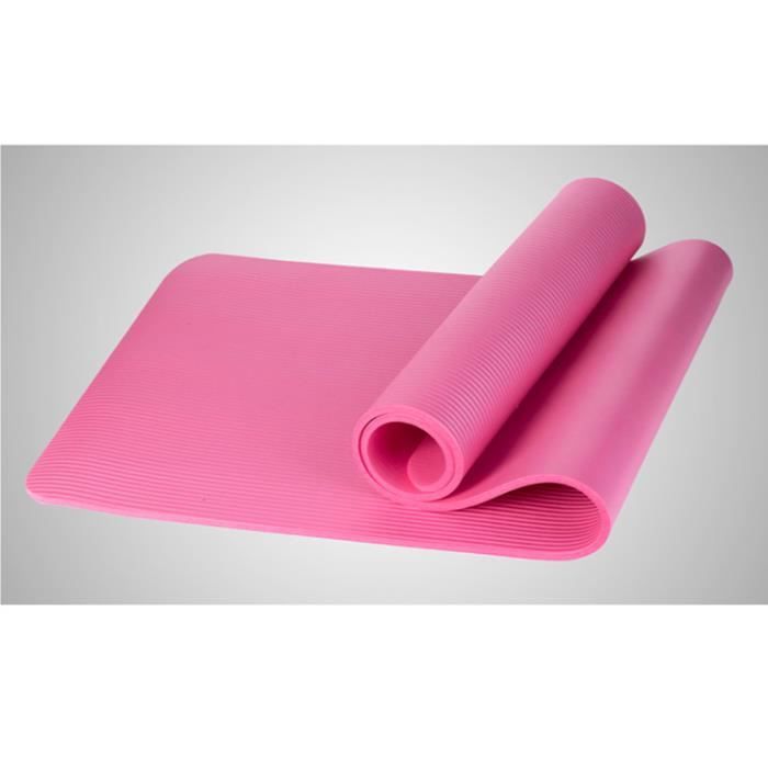 10mm épais tapis de yoga antidérapant tapis de fitness Pilates exercice à domicile 183x61cm gym tapis d'exercice