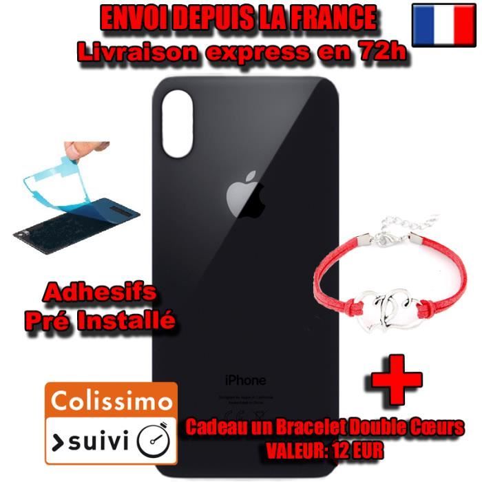 VITRE ARRIERE DE REMPLACEMENT NOIR Gris Sidéral iPhone XS MAX