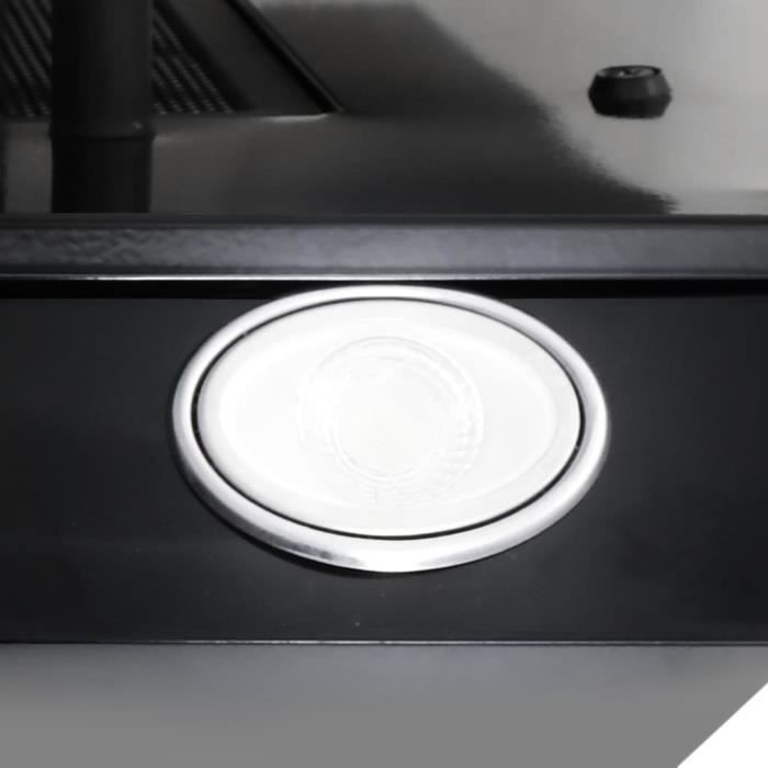 Hotte aspirante murale 60 cm - Acier inoxydable et verre trempé Noir
