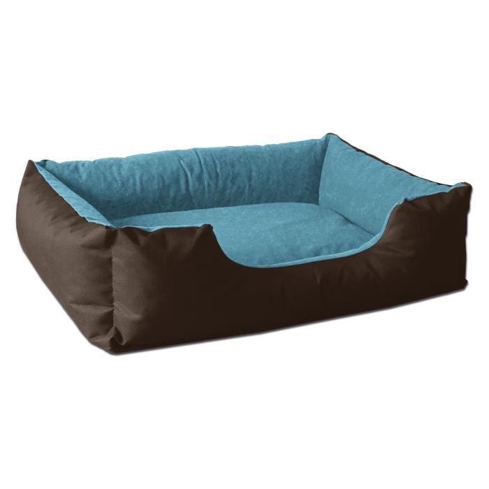 BedDog LUPI lit pour chien, Panier corbeille, coussin de chien [S env. 55x40cm, MOUNTAIN-BLUE (brun/bleu)]