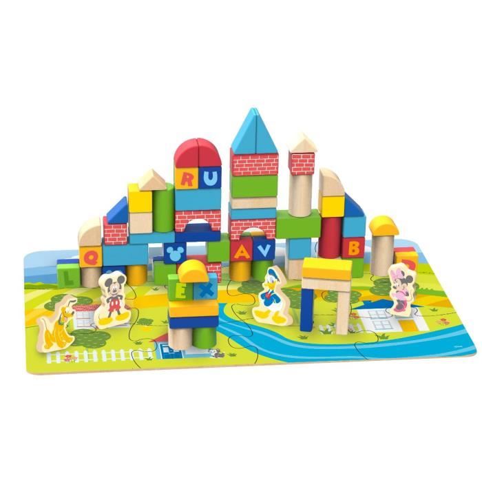 Disney - Blocs de construction Mickey en bois - 92 pcs