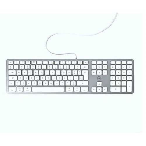 Mobility Lab - ML311838 - Mobility Lab Clavier anglais QWERTY filaire pour Mac - blanc et argenté