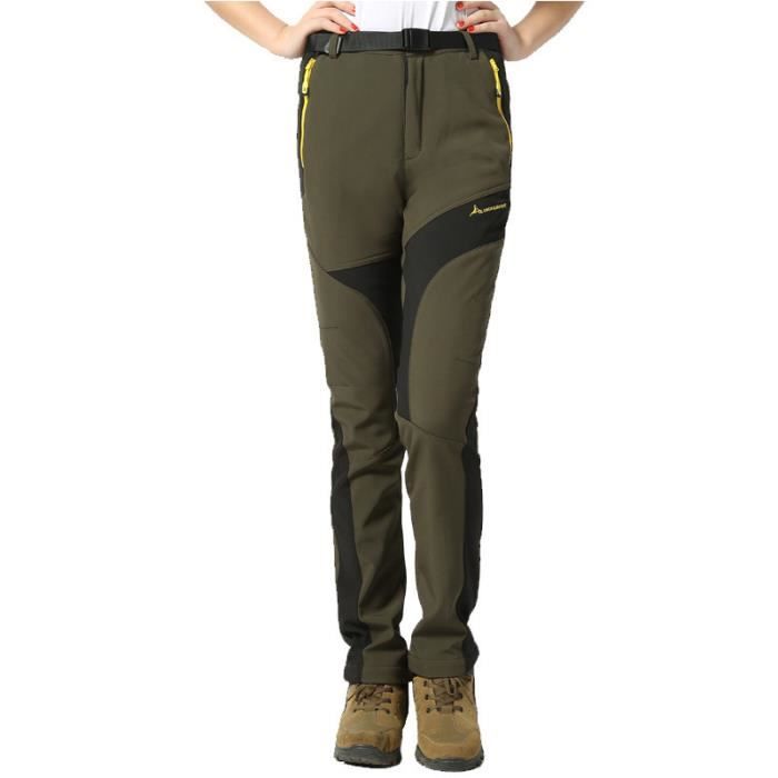 Pantalon softshell homme femme doublé polaire imperméable respirant en plein air hiver Randonnée Trekking pantalon couples Camping