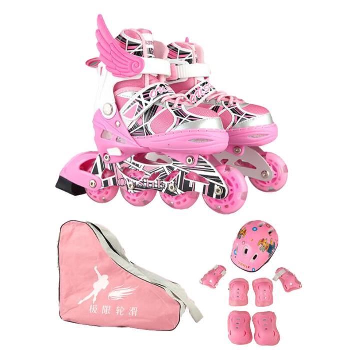 Roller In Line Homme Rollers Embourré Patins à Roulettes Réglable,Rose