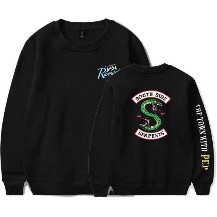 SWEAT Mixte - RIVERDALE - Confortable périphérique Personnalité Impression SWEAT - noir LZ™
