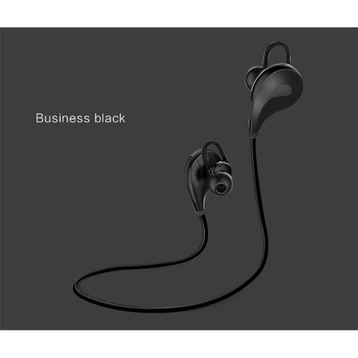 Ecouteurs Bluetooth Sport pour SONY Xperia X Compact Smartphone Sans Fil Bouton Son Kit Main Libre I - Couleur:NOIR